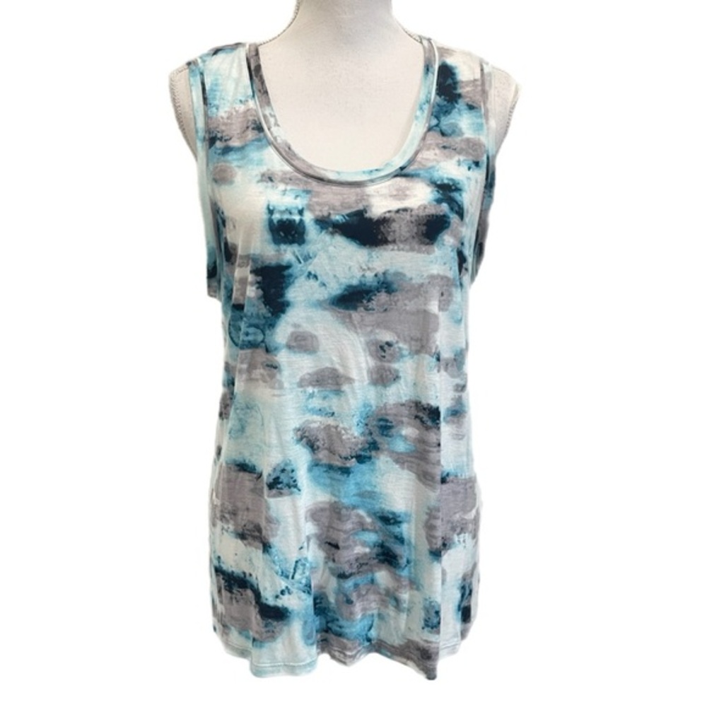 NWT Simply Vera Wang Turquoise & Gray Print Tank